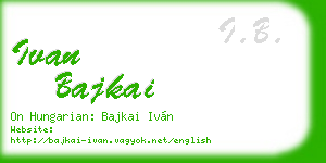 ivan bajkai business card